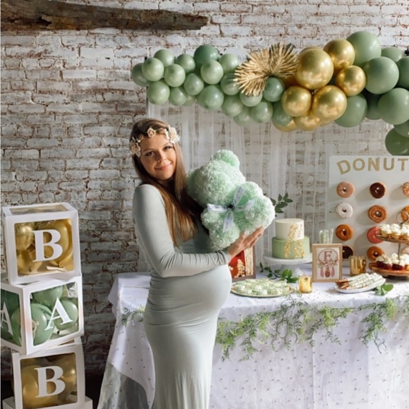 Seraphine Soft Green Maternity mermaid dress baby shower photo shoot S/M fit - Picture 8 of 8